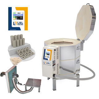 L&L e18S-3 Easy-Fire Kiln Package with Vent, Furniture and Genesis Touchscreen:  240/1 In Stock