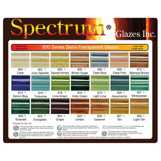 Spectrum 800 series Low Fire Semi-Transparent Glazes