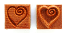 MKM Stamps4Clay - Medium Square #142 (Heart with curl)